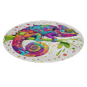 Chameleon Paint Stains Wasserfarbe Stil Schneidebrett (Ecke)