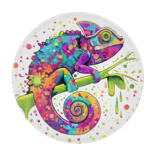 Chameleon Paint Stains Wasserfarbe Stil Schneidebrett