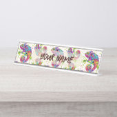 Chameleon Paint Stains Wasserfarbe Stil Schreibtischnamensplakette (Vorderseite )