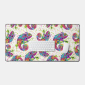 Chameleon Paint Stains Wasserfarbe Stil Schreibtischunterlage (Tastatur & Maus)