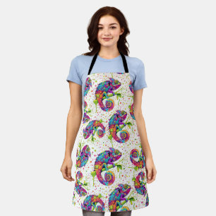 Chameleon Paint Stains Wasserfarbe Stil Schürze