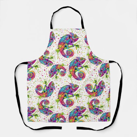 Chameleon Paint Stains Wasserfarbe Stil Schürze (Vorderseite)