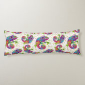 Chameleon Paint Stains Wasserfarbe Stil Seitenschläferkissen (Rückseite)