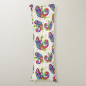 Chameleon Paint Stains Wasserfarbe Stil Seitenschläferkissen (Vorderseite Vertikal)