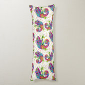 Chameleon Paint Stains Wasserfarbe Stil Seitenschläferkissen (Rückseite (Vertikal))