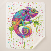 Chameleon Paint Stains Wasserfarbe Stil Sherpadecke (Vorderseite)