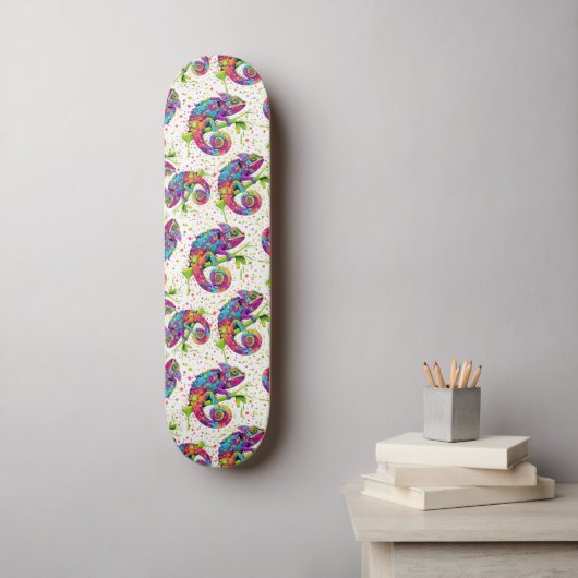 Chameleon Paint Stains Wasserfarbe Stil Skateboard (Wandkunst)