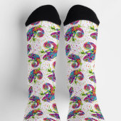 Chameleon Paint Stains Wasserfarbe Stil Socken (Oben)
