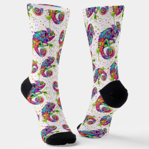 Chameleon Paint Stains Wasserfarbe Stil Socken