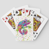 Chameleon Paint Stains Wasserfarbe Stil Spielkarten (Rückseite)