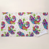 Chameleon Paint Stains Wasserfarbe Stil Strandtuch (Vorderseite)