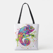 Chameleon Paint Stains Wasserfarbe Stil Tasche (Rückseite)