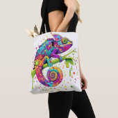Chameleon Paint Stains Wasserfarbe Stil Tasche (Von Nahem)