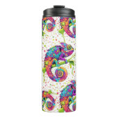 Chameleon Paint Stains Wasserfarbe Stil Thermosbecher (Vorderseite)