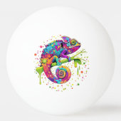 Chameleon Paint Stains Wasserfarbe Stil Tischtennisball (Rückseite)