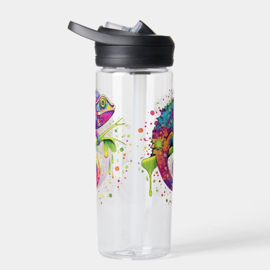 Chameleon Paint Stains Wasserfarbe Stil Trinkflasche (Rechts)