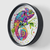Chameleon Paint Stains Wasserfarbe Stil Uhr (Winkel)
