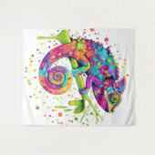 Chameleon Paint Stains Wasserfarbe Stil Wandteppich (Vorderseite (Horizontal))