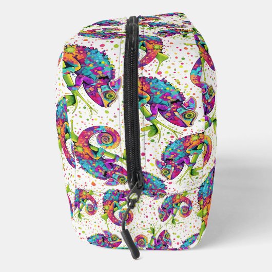 Chameleon Paint Stains Wasserfarbe Stil Waschbeutel (Rechts)