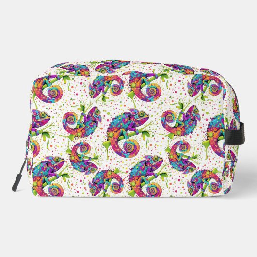 Chameleon Paint Stains Wasserfarbe Stil Waschbeutel (Rückseite)