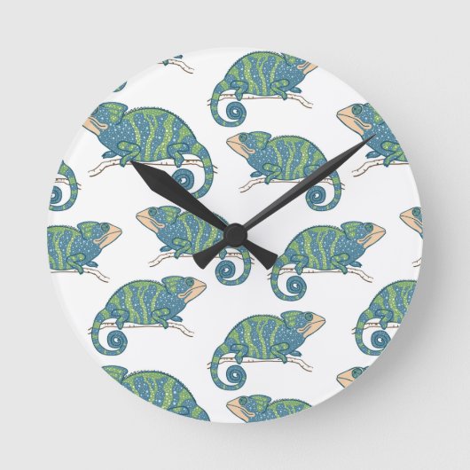 Chameleon Pattern Runde Wanduhr (Vorderseite)