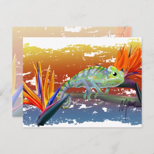 Chameleon postkarte (Vorne/Hinten)