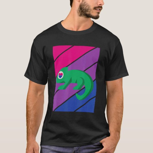 Chameleon Pride Bisexual Flag LGBTQ Proud Ally Pri T-Shirt (Vorderseite)