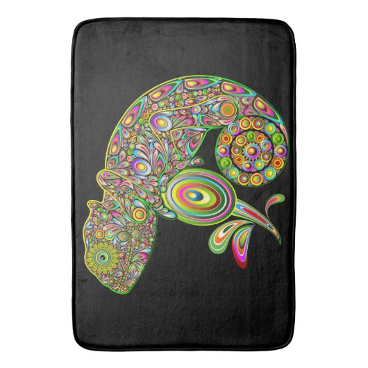 Chameleon Psychedelic Fantasy Badematte (Vorderseite Vertikal)