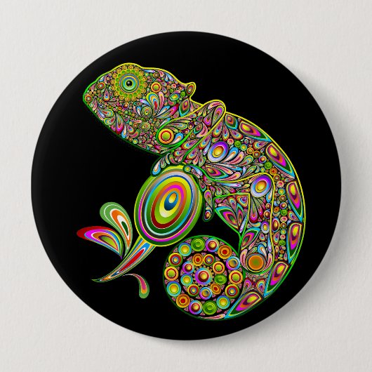 Chameleon Psychedelic Fantasy Button (Vorderseite)