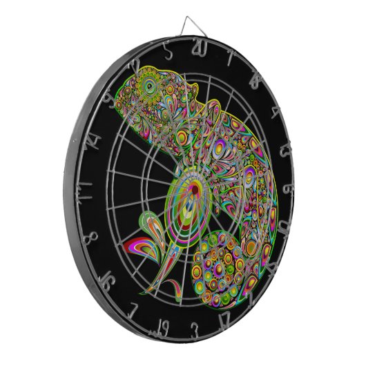 Chameleon Psychedelic Fantasy Dartscheibe (Vorderseite Links)