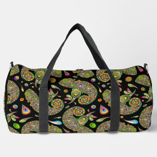 Chameleon Psychedelic Fantasy Duffle Bag (Vorderseite)