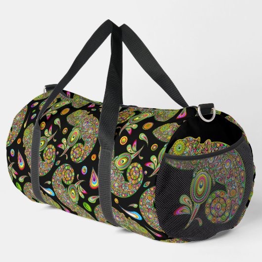 Chameleon Psychedelic Fantasy Duffle Bag (Rechte Ecke)