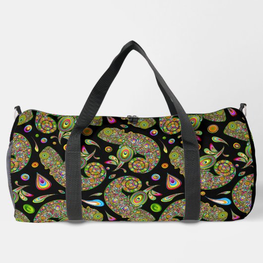 Chameleon Psychedelic Fantasy Duffle Bag (Rückseite)