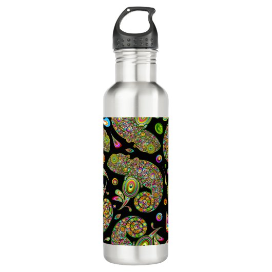 Chameleon Psychedelic Fantasy Edelstahlflasche (Vorderseite)