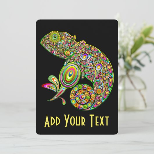 Chameleon Psychedelic Fantasy Einladung (Stehend Vorderseite)