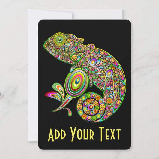 Chameleon Psychedelic Fantasy Einladung (Vorderseite)