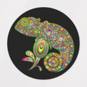 Chameleon Psychedelic Fantasy Etiketten (Design 1)