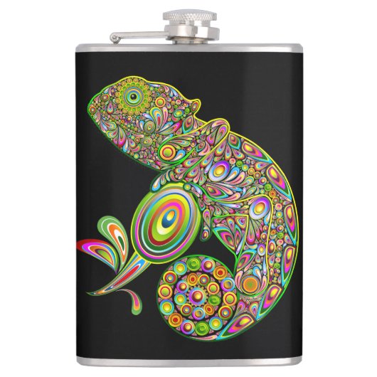 Chameleon Psychedelic Fantasy Flachmann (Vorderseite)