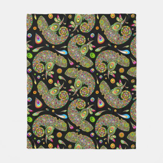 Chameleon Psychedelic Fantasy Fleecedecke (Vorderseite)