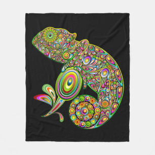 Chameleon Psychedelic Fantasy Fleecedecke