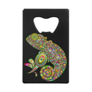 Chameleon Psychedelic Fantasy Geldbeutel Flaschenöffner