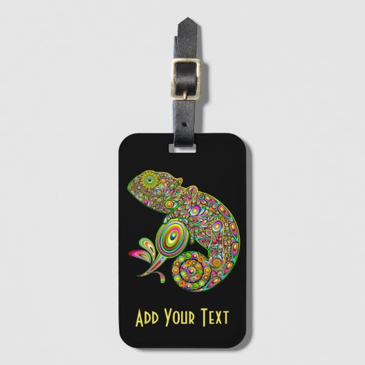 Chameleon Psychedelic Fantasy Gepäckanhänger (Vorderseite Vertikal)