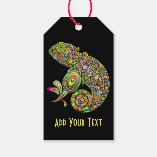 Chameleon Psychedelic Fantasy Geschenkanhänger (Vorderseite)
