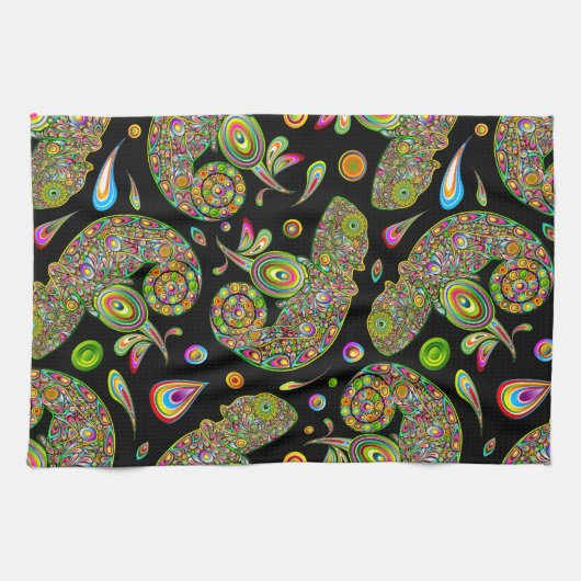 Chameleon Psychedelic Fantasy Geschirrtuch (Horizontal)