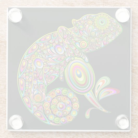 Chameleon Psychedelic Fantasy Glasuntersetzer (Rückseite)