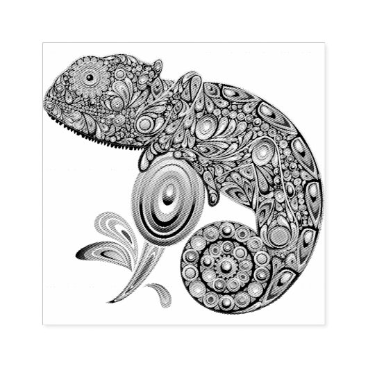 Chameleon Psychedelic Fantasy Gummistempel (Prägung)