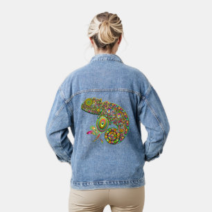 Chameleon Psychedelic Fantasy Jeansjacke