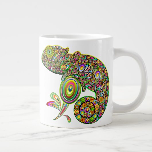 Chameleon Psychedelic Fantasy Jumbo-Tasse (Rechts)