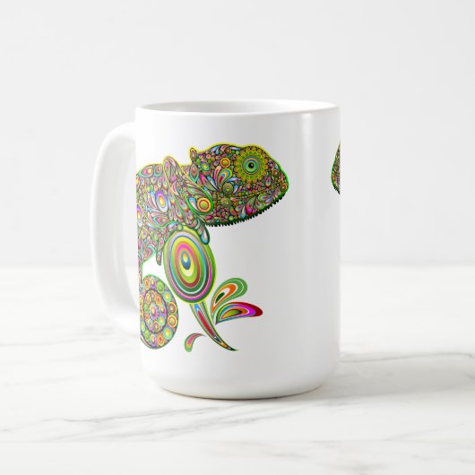 Chameleon Psychedelic Fantasy Kaffeetasse (Vorderseite Links)