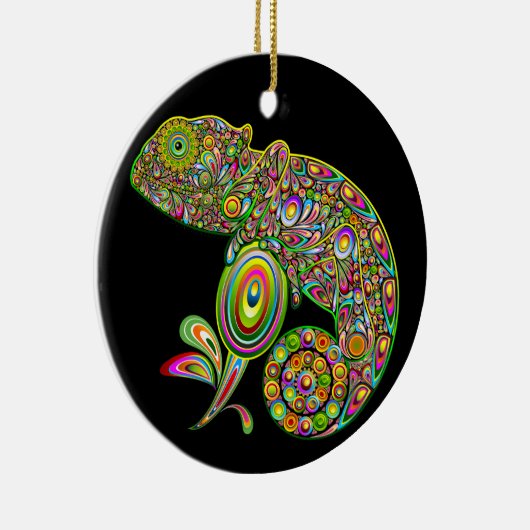 Chameleon Psychedelic Fantasy Keramik Ornament (Rechts)